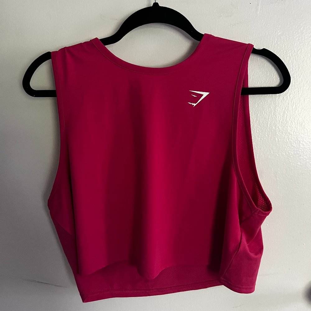 Gymshark Cropped Tank Top Pink Size Large